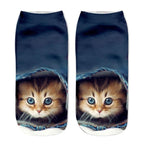 New Cartoon Cat Socks 3D Print Art Funny Socks Women Cute Low Cut Ankle Socks Made o Pure Cotton Short Socks Trending Fashion Short Ankle Socks For Men And Women Stevvex