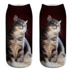 New Cartoon Cat Socks 3D Print Art Funny Socks Women Cute Low Cut Ankle Socks Made o Pure Cotton Short Socks Trending Fashion Short Ankle Socks For Men And Women Stevvex