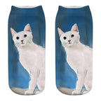 New Cartoon Cat Socks 3D Print Art Funny Socks Women Cute Low Cut Ankle Socks Made o Pure Cotton Short Socks Trending Fashion Short Ankle Socks For Men And Women Stevvex