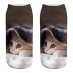 New Cartoon Cat Socks 3D Print Art Funny Socks Women Cute Low Cut Ankle Socks Made o Pure Cotton Short Socks Trending Fashion Short Ankle Socks For Men And Women Stevvex