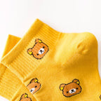 New Cartoon Female Breathable Cotton Socks Cute Bear Lovely Animal Pattern Girl Sock Novelty Combed of Pure Cotton Crew Socks For Men And Women Stevvex