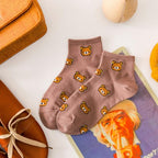 New Cartoon Female Breathable Cotton Socks Cute Bear Lovely Animal Pattern Girl Sock Novelty Combed of Pure Cotton Crew Socks For Men And Women Stevvex