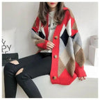 New Casual Cardigan sweater Spring And Autumn Lazy Style Knit Cardigan Women's Mid-Length Net Red Cardigan jacket Stevvex
