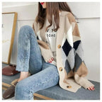 New Casual Cardigan sweater Spring And Autumn Lazy Style Knit Cardigan Women's Mid-Length Net Red Cardigan jacket Stevvex