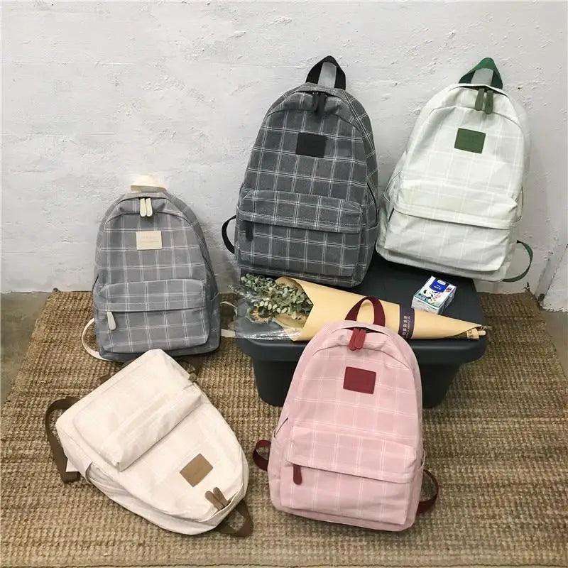 New Casual School Bag For Women And Girls Stylish Backpack Striped Book Packbags for Teenage Stevvex