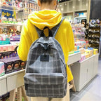 New Casual School Bag For Women And Girls Stylish Backpack Striped Book Packbags for Teenage Stevvex