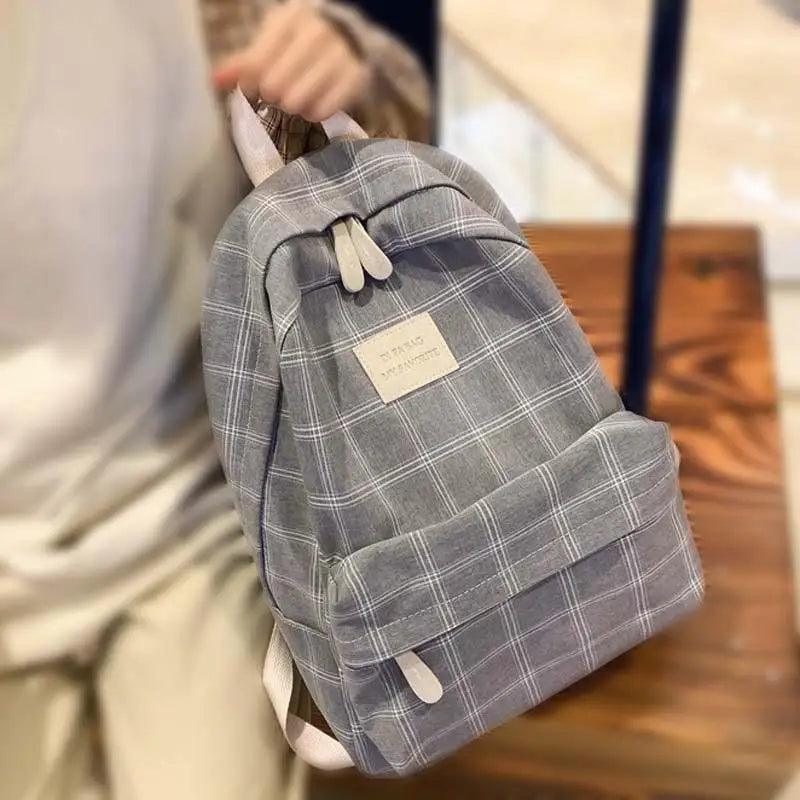 New Casual School Bag For Women And Girls Stylish Backpack Striped Book Packbags for Teenage Stevvex