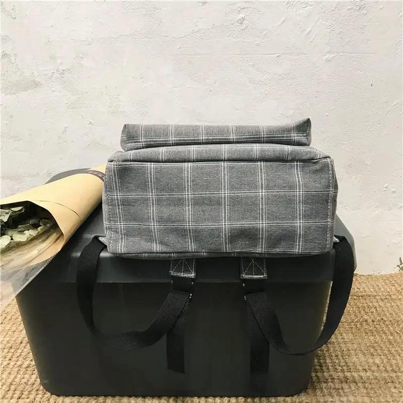 New Casual School Bag For Women And Girls Stylish Backpack Striped Book Packbags for Teenage Stevvex