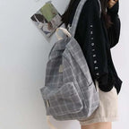 New Casual School Bag For Women And Girls Stylish Backpack Striped Book Packbags for Teenage Stevvex