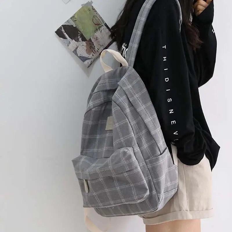 New Casual School Bag For Women And Girls Stylish Backpack Striped Book Packbags for Teenage Stevvex