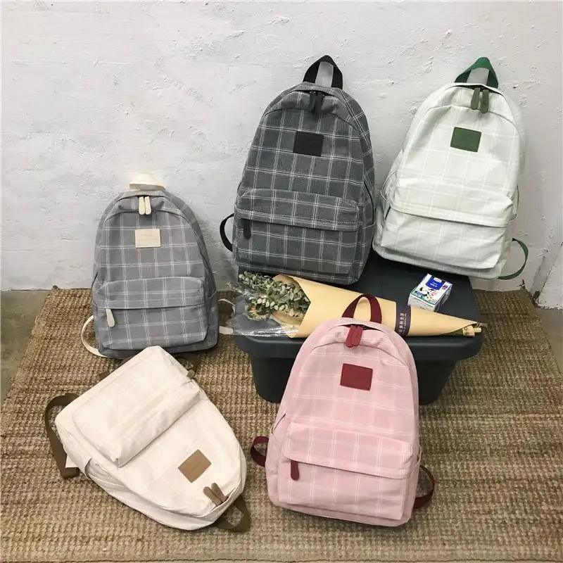 New Casual School Bag For Women And Girls Stylish Backpack Striped Book Packbags for Teenage Stevvex