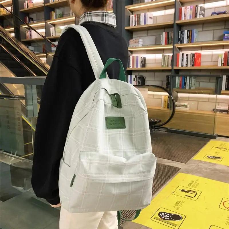 New Casual School Bag For Women And Girls Stylish Backpack Striped Book Packbags for Teenage Stevvex