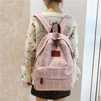 New Casual School Bag For Women And Girls Stylish Backpack Striped Book Packbags for Teenage Stevvex