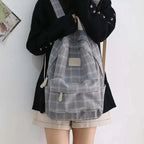 New Casual School Bag For Women And Girls Stylish Backpack Striped Book Packbags for Teenage Stevvex