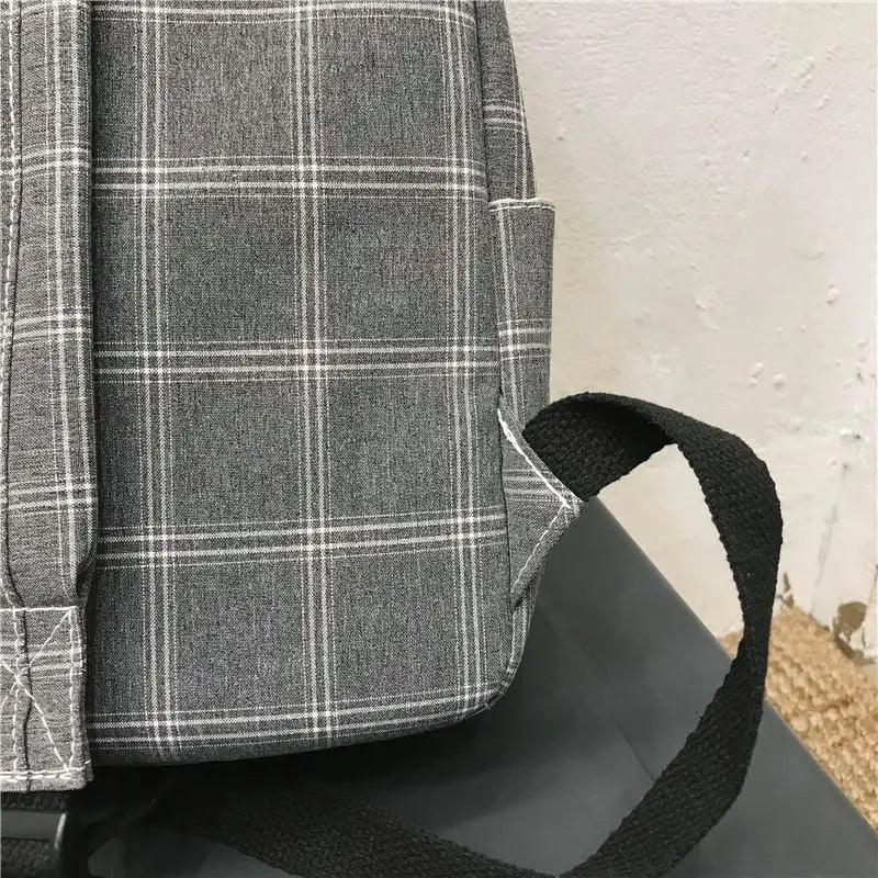 New Casual School Bag For Women And Girls Stylish Backpack Striped Book Packbags for Teenage Stevvex