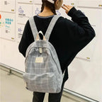 New Casual School Bag For Women And Girls Stylish Backpack Striped Book Packbags for Teenage Stevvex