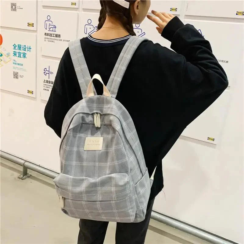 New Casual School Bag For Women And Girls Stylish Backpack Striped Book Packbags for Teenage Stevvex