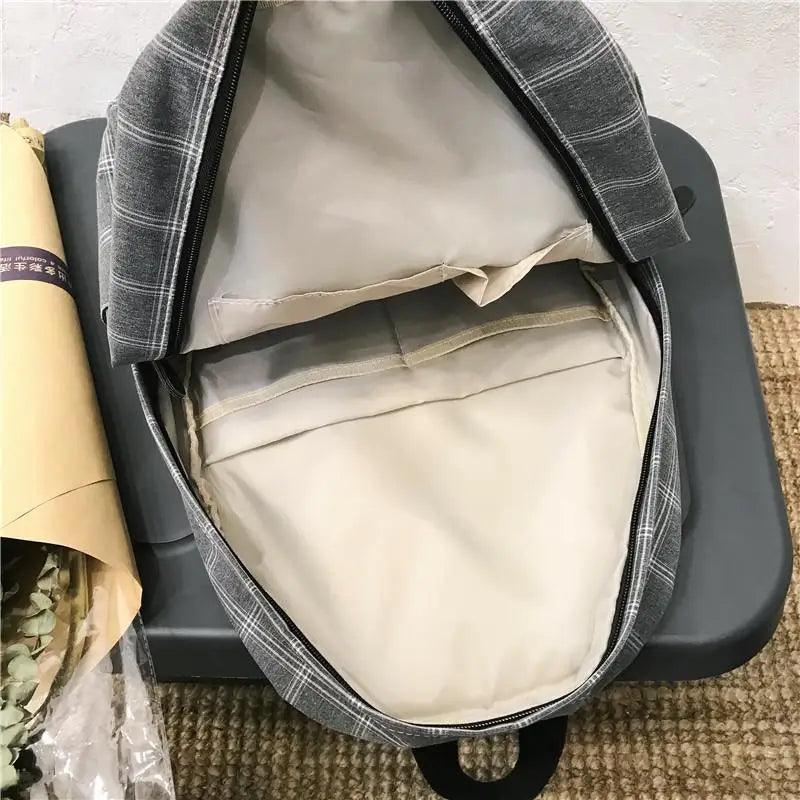 New Casual School Bag For Women And Girls Stylish Backpack Striped Book Packbags for Teenage Stevvex