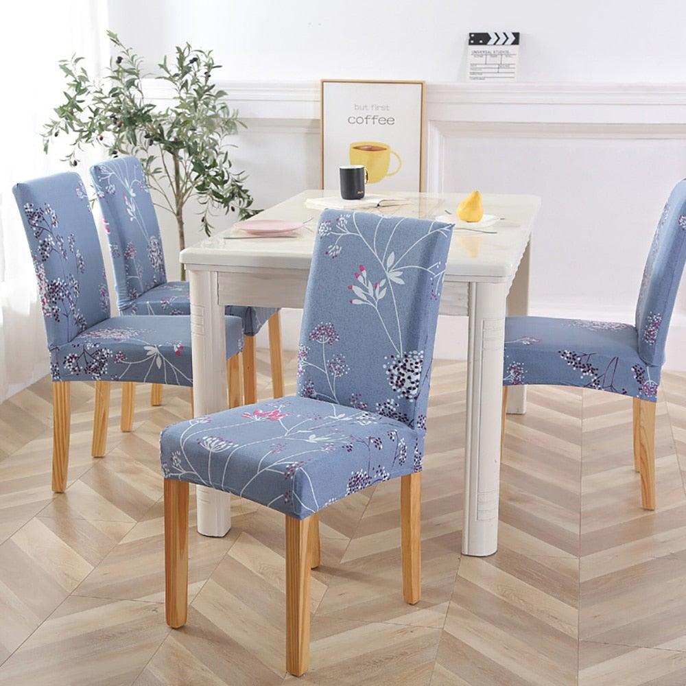 New Chair Covers Spandex Stretch Chair Covers Dining Slipcover Decorative Chair Cover floral For Kitchen Wedding Banquet Hotel Stretch Armless Chair Slipcover for Dining Room Seat Cushion, Spandex Kitchen Parson Chair Protector Cover, Removable & Washable Stevvex
