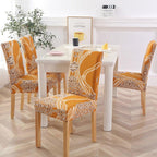 New Chair Covers Spandex Stretch Chair Covers Dining Slipcover Decorative Chair Cover floral For Kitchen Wedding Banquet Hotel Stretch Armless Chair Slipcover for Dining Room Seat Cushion, Spandex Kitchen Parson Chair Protector Cover, Removable & Washable Stevvex