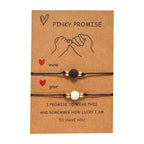 New Charm Bracelet For Friendship Couples 2pcs/set Volcanic Stone Bracelet Bead Bangles Natural Stone Bracelets Set Friendship Hand Woven Braided Stretch String Adjustable For Couples