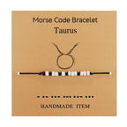 New Charm Bracelet For Women Men Twelve Zodiac Black White Rice Beads Adjustable Rope Chain Bracelet Natural Stone Beads Bracelet For Boyfriend Girlfriend Women