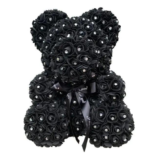 New Charming Diamond Rose Bears 40cm Artificial Flower Teddy Bears For Valentins's Day Mother's Day Birthday Gifts Stevvex