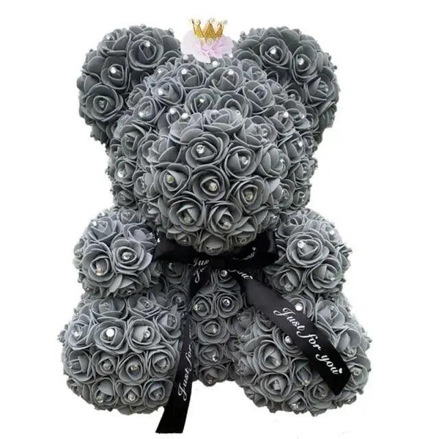 New Charming Diamond Rose Bears 40cm Artificial Flower Teddy Bears For Valentins's Day Mother's Day Birthday Gifts Stevvex
