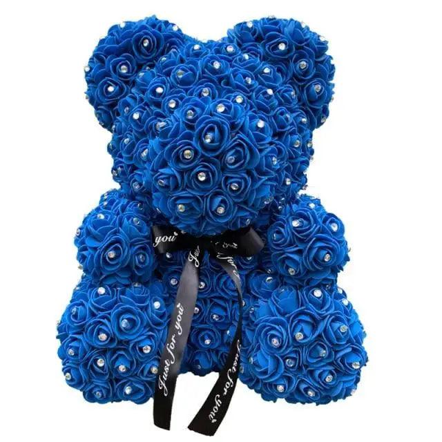 New Charming Diamond Rose Bears 40cm Artificial Flower Teddy Bears For Valentins's Day Mother's Day Birthday Gifts Stevvex
