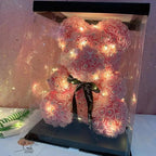 New Charming Diamond Rose Bears 40cm Artificial Flower Teddy Bears For Valentins's Day Mother's Day Birthday Gifts Stevvex