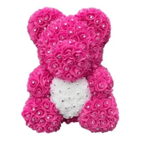 New Charming Diamond Rose Bears 40cm Artificial Flower Teddy Bears For Valentins's Day Mother's Day Birthday Gifts Stevvex