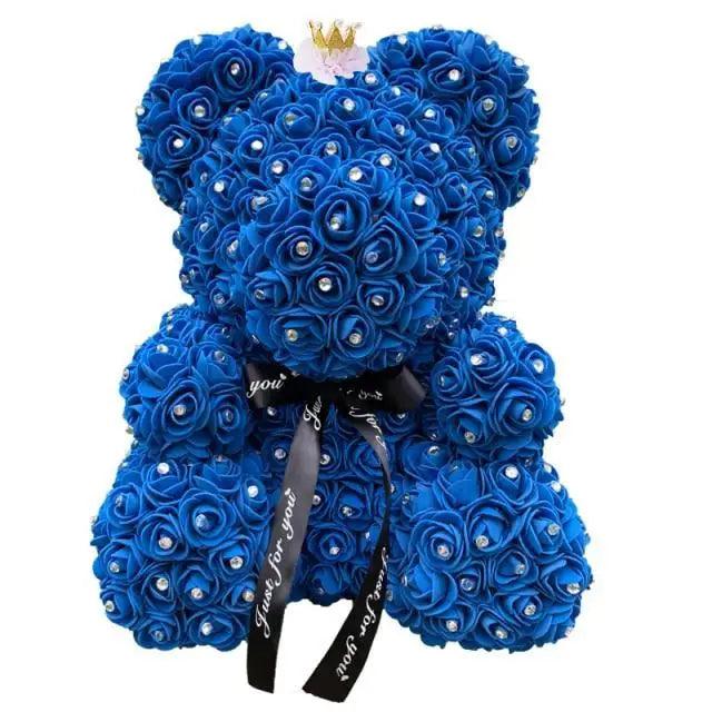 New Charming Diamond Rose Bears 40cm Artificial Flower Teddy Bears For Valentins's Day Mother's Day Birthday Gifts Stevvex