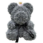New Charming Diamond Rose Bears 40cm Artificial Flower Teddy Bears For Valentins's Day Mother's Day Birthday Gifts Stevvex