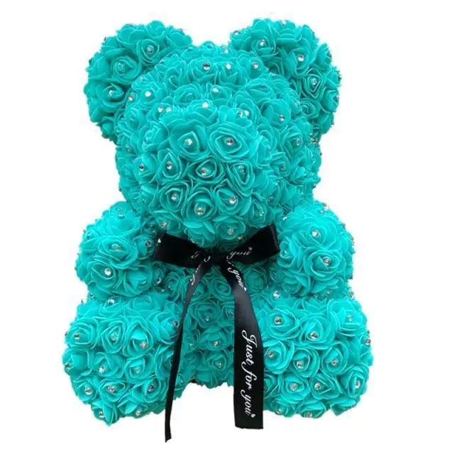 New Charming Diamond Rose Bears 40cm Artificial Flower Teddy Bears For Valentins's Day Mother's Day Birthday Gifts Stevvex