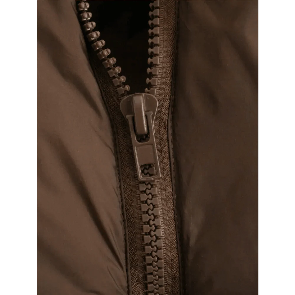 New Chic Lady Fashionable Women's Casual High Collar In Coffee Color Short Outwear Zippers Sleeveless Jackets Vest Stevvex