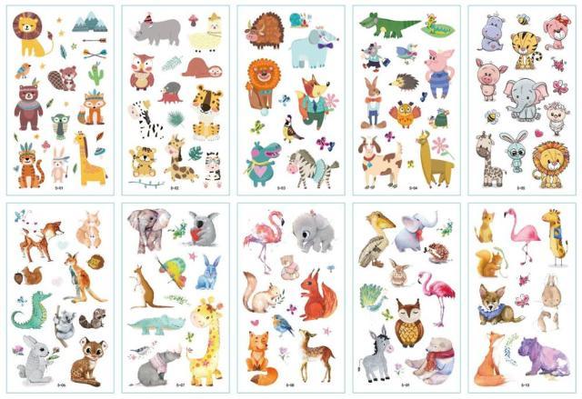 New Children's Sticker Animals Pattern Tattoo Bear Lion Rainbow Luxury Colorful Children Sets Stevvex