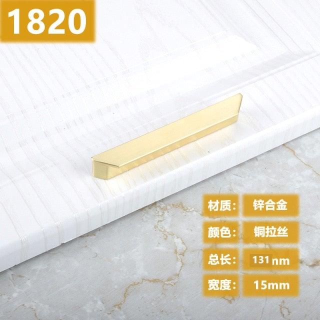 New Chinese Golden Cupboard Door Drawer Concealed Buckle Handle Wardrobe Zinc Alloy Hardware Handle Kitchen Cupboard Hardware Modern Style Furniture Door Pulls Stevvex