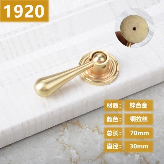 New Chinese Golden Cupboard Door Drawer Concealed Buckle Handle Wardrobe Zinc Alloy Hardware Handle Kitchen Cupboard Hardware Modern Style Furniture Door Pulls Stevvex