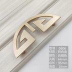 New Chinese Golden Cupboard Door Drawer Concealed Buckle Handle Wardrobe Zinc Alloy Hardware Handle Kitchen Cupboard Hardware Modern Style Furniture Door Pulls Stevvex