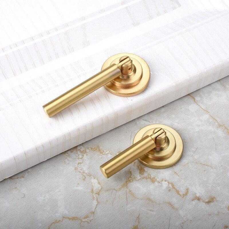 New Chinese Golden Cupboard Door Drawer Concealed Buckle Handle Wardrobe Zinc Alloy Hardware Handle Kitchen Cupboard Hardware Modern Style Furniture Door Pulls Stevvex