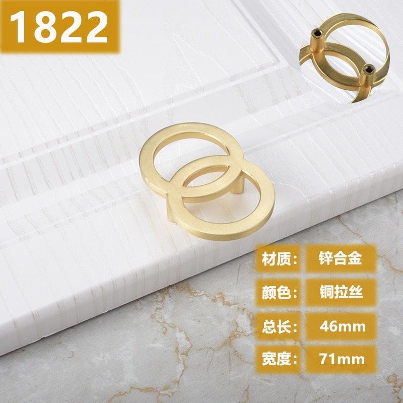 New Chinese Golden Cupboard Door Drawer Concealed Buckle Handle Wardrobe Zinc Alloy Hardware Handle Kitchen Cupboard Hardware Modern Style Furniture Door Pulls Stevvex