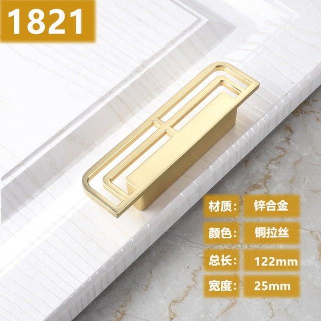 New Chinese Golden Cupboard Door Drawer Concealed Buckle Handle Wardrobe Zinc Alloy Hardware Handle Kitchen Cupboard Hardware Modern Style Furniture Door Pulls Stevvex