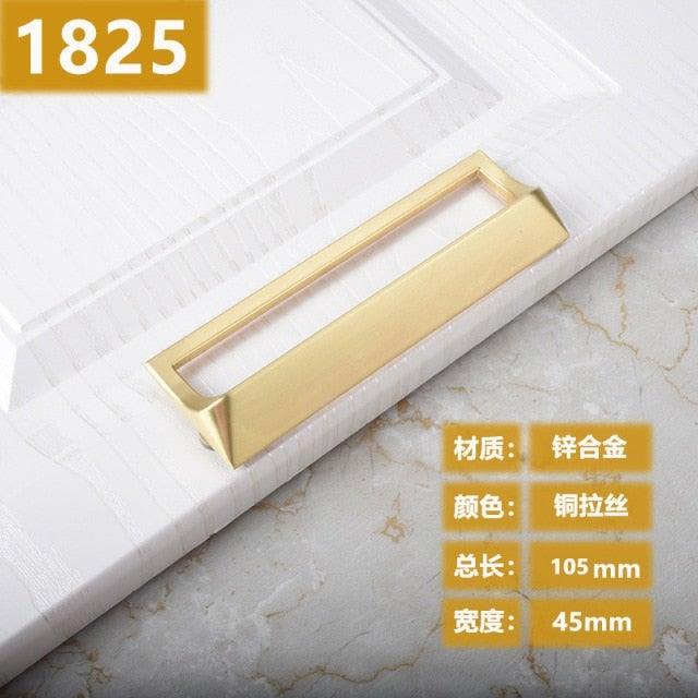 New Chinese Golden Cupboard Door Drawer Concealed Buckle Handle Wardrobe Zinc Alloy Hardware Handle Kitchen Cupboard Hardware Modern Style Furniture Door Pulls Stevvex