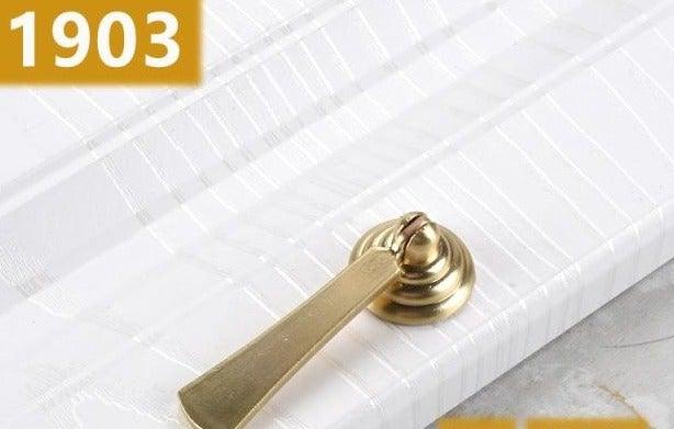 New Chinese Golden Cupboard Door Drawer Concealed Buckle Handle Wardrobe Zinc Alloy Hardware Handle Kitchen Cupboard Hardware Modern Style Furniture Door Pulls Stevvex