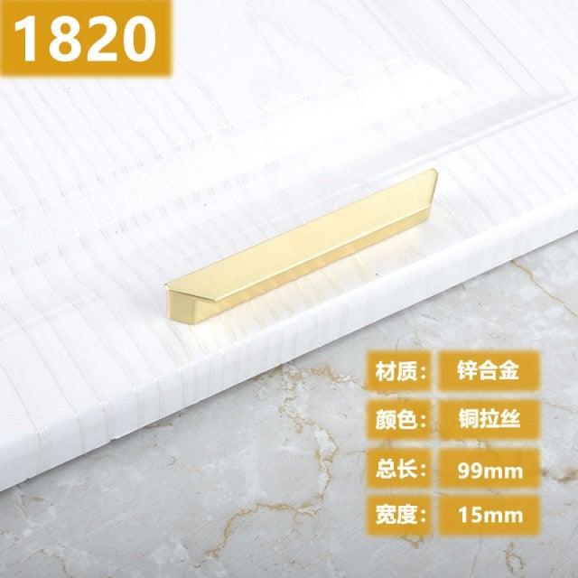 New Chinese Golden Cupboard Door Drawer Concealed Buckle Handle Wardrobe Zinc Alloy Hardware Handle Kitchen Cupboard Hardware Modern Style Furniture Door Pulls Stevvex