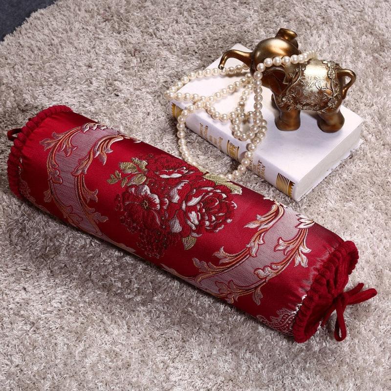 New Classical Luxury Cylindrical Cotton And Linen Pillow Roll Cushion Sofa Throw Polyester Cotton Linen Pillowcase Sofa Cushion Cover Backrest Home Chair Modern Colorful Design 15X50CM Stevvex