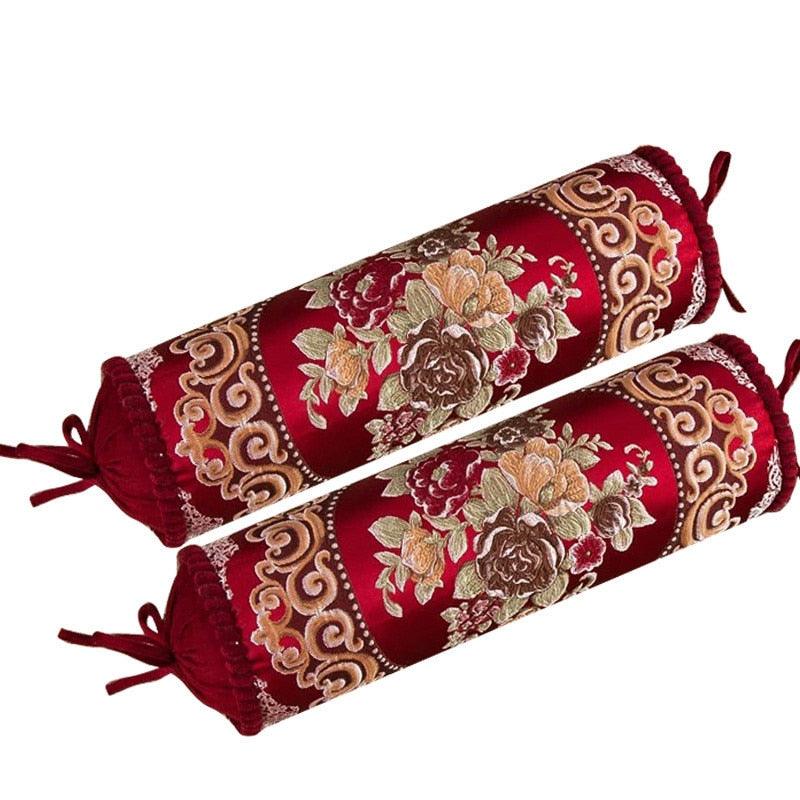 New Classical Luxury Cylindrical Cotton And Linen Pillow Roll Cushion Sofa Throw Polyester Cotton Linen Pillowcase Sofa Cushion Cover Backrest Home Chair Modern Colorful Design 15X50CM Stevvex