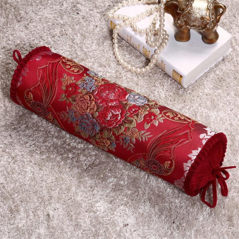 New Classical Luxury Cylindrical Cotton And Linen Pillow Roll Cushion Sofa Throw Polyester Cotton Linen Pillowcase Sofa Cushion Cover Backrest Home Chair Modern Colorful Design 15X50CM Stevvex