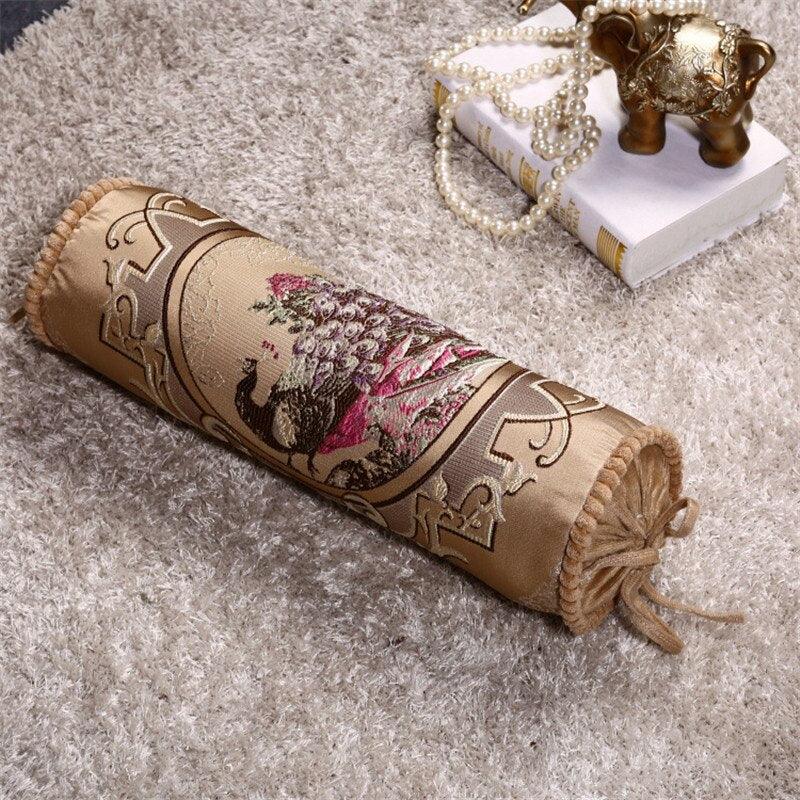 New Classical Luxury Cylindrical Cotton And Linen Pillow Roll Cushion Sofa Throw Polyester Cotton Linen Pillowcase Sofa Cushion Cover Backrest Home Chair Modern Colorful Design 15X50CM Stevvex