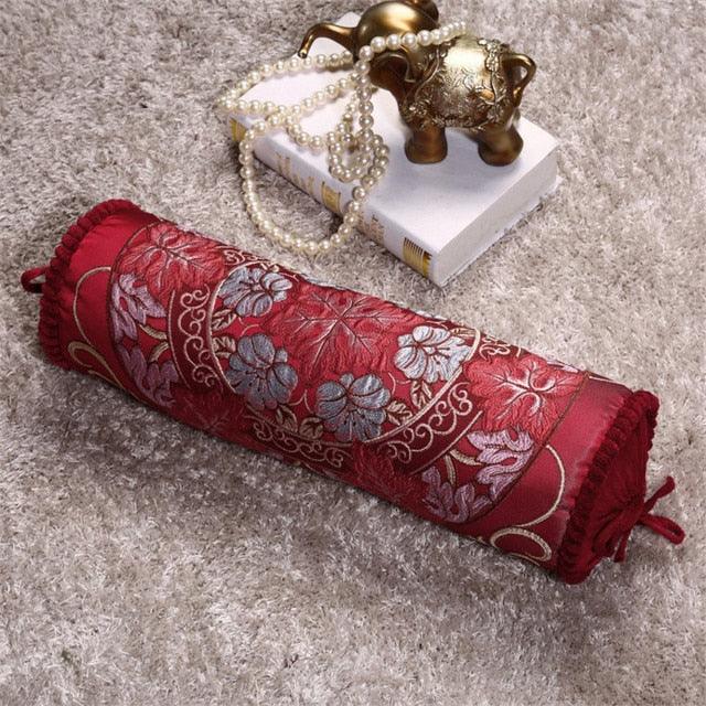 New Classical Luxury Cylindrical Cotton And Linen Pillow Roll Cushion Sofa Throw Polyester Cotton Linen Pillowcase Sofa Cushion Cover Backrest Home Chair Modern Colorful Design 15X50CM Stevvex